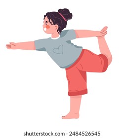 Chica en Bailarina Yoga Pose