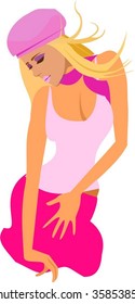 The girl dances