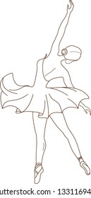 Girl is dancing ballet.