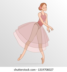 Girl dancing ballet with a beautiful dress