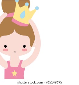 girl dancing ballet with bun hair design and crown decoration