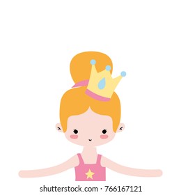 girl dancing ballet with bun hair and crown