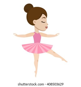girl dancing ballet flat vector illustration