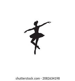 girl dancing ballet icon vector illustration logo design