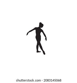 girl dancing ballet icon vector illustration logo design