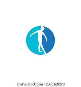 girl dancing ballet logo vector illustration logo design