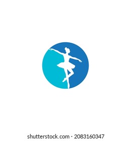 girl dancing ballet logo vector illustration logo design