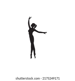 girl dancing ballet logo vector illustration logo design
