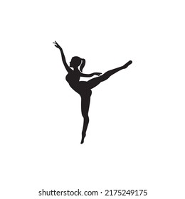 girl dancing ballet logo vector illustration logo design