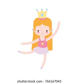 girl dancing ballet with professional clothes and crown