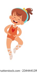 Girl Dancing Ballet Vector Illustration