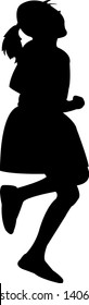 a girl dancing body silhouette vector