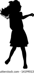 a girl dancing body silhouette vector
