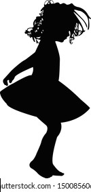 girl dancing body silhouette vector