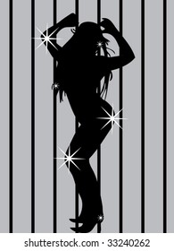 Girl dancing in cage