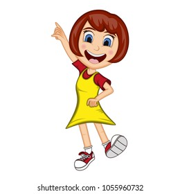 Girl dancing cartoon vector illustration