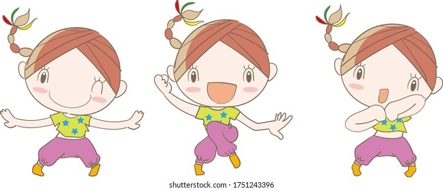 Girl dancing in casual fashion