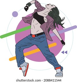 concepto de danza de las niñas diseño gráfico vectorial