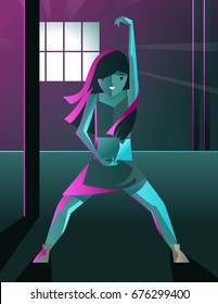 girl dancing in dance studio