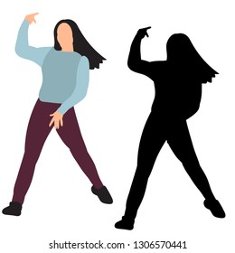 girl dancing, flat style