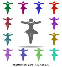 the girl is dancing icon. Elements of Children in multi color style icons. Simple icon for websites, web design, mobile app, info graphics