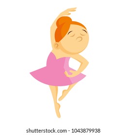 Girl is dancing Little Ballerina Vector illustration