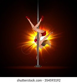 Girl dancing on the pylon.
