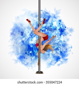 Girl dancing on the pylon.