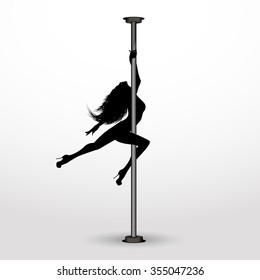 Girl dancing on the pylon.