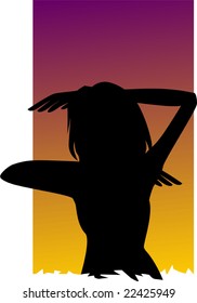girl dancing in shade colour background	