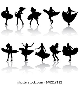 Girl dancing silhouette