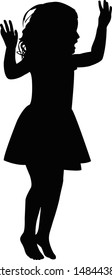 a girl dancing silhouette vector