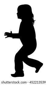 a girl dancing, silhouette vector