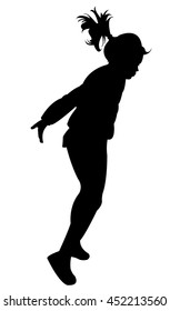 a girl dancing, silhouette vector