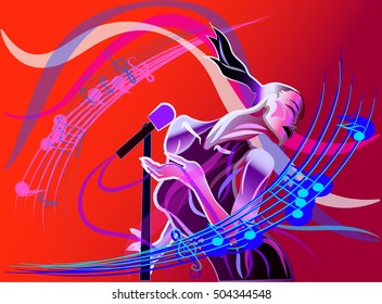 The girl dancing and singing