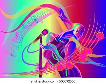The girl dancing and singing