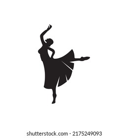 Girl Dancing Traditional Logo Vector Illustration Stock Vector (Royalty ...