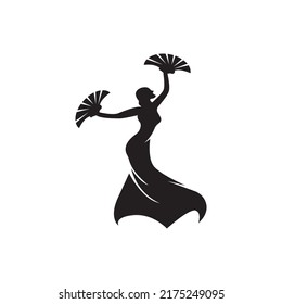 girl dancing traditional logo vector illustration logo design