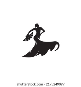 girl dancing traditional logo vector illustration logo design