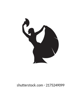 girl dancing traditional logo vector illustration logo design
