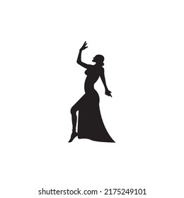 girl dancing traditional logo vector illustration logo design
