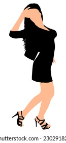 Girl dancing, vector 