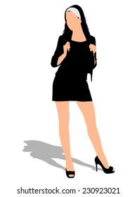Girl dancing, vector 