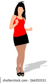 Girl dancing, vector 