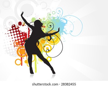 Its a girl dancing vector background