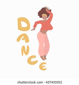 Girl dancing vector illustration