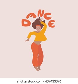 Girl dancing vector illustration