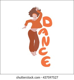 Girl dancing vector illustration