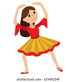 Girl dancing, vector illustration