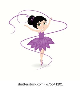 Girl dancing. Vector illustration